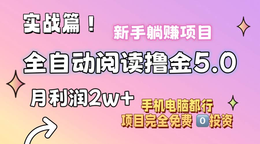 小说全自动阅读撸金5.0 操作简单 可批量操作 零门槛！小白无脑上手月入2w+-创盟网