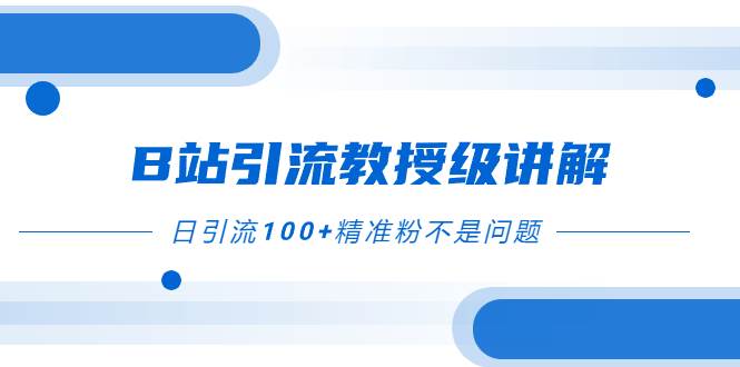 B站引流教授级讲解，细节满满，日引流100+精准粉不是问题-创盟网