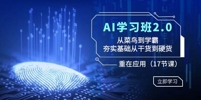 AI学习班2.0：从菜鸟到学霸，夯实基础从干货到硬货，重在应用（17节课）-创盟网