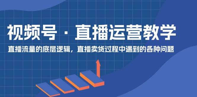 视频号 直播运营教学：直播流量的底层逻辑，直播卖货过程中遇到的各种问题-创盟网