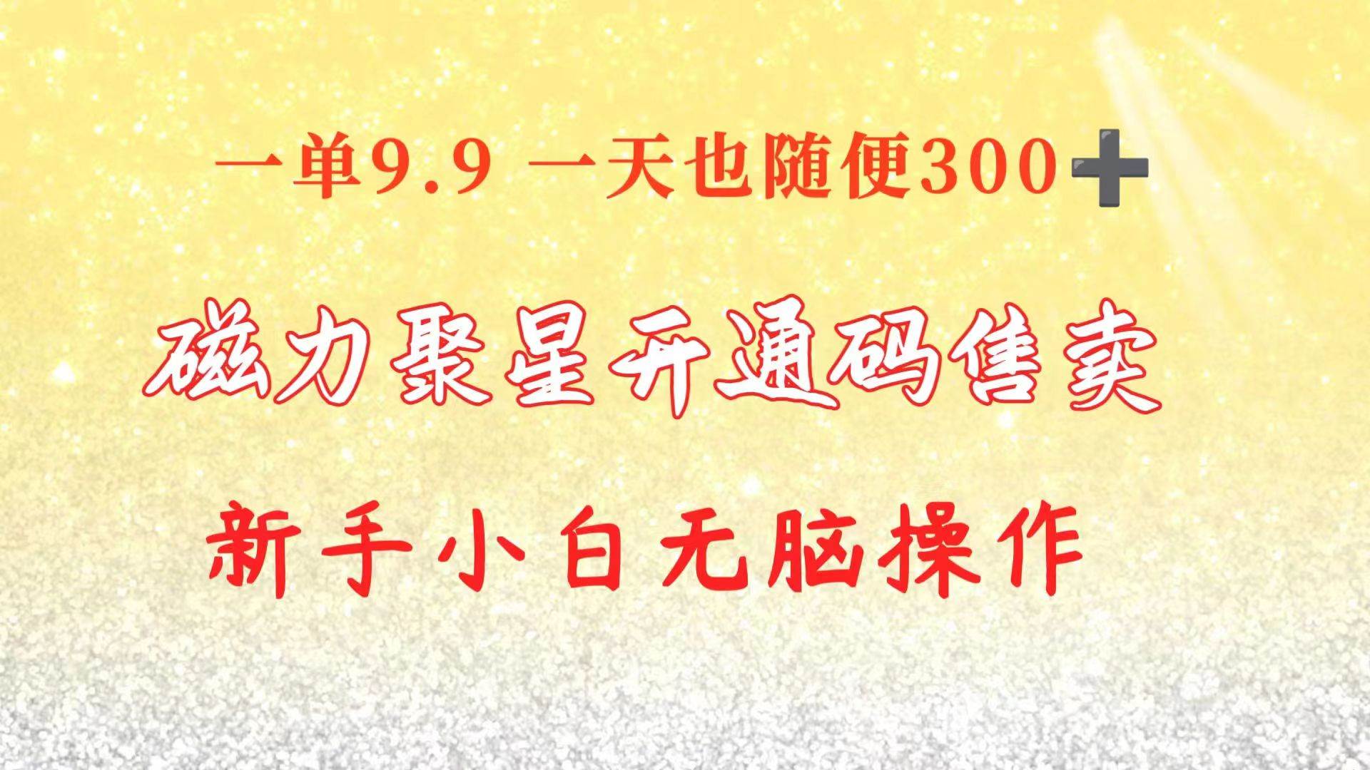 快手磁力聚星码信息差 售卖  一单卖9.9  一天也轻松300+ 新手小白无脑操作-创盟网