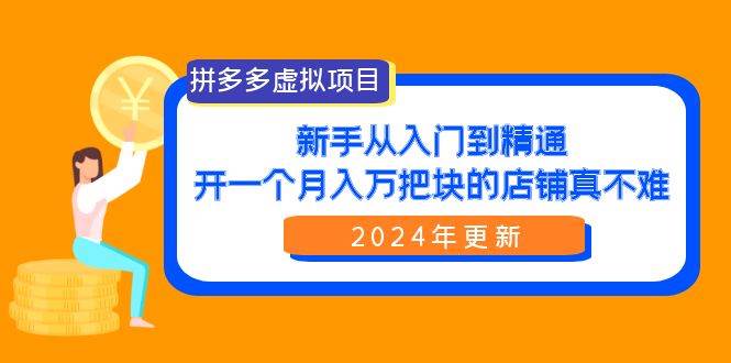 拼多多虚拟项目：入门到精通，开一个月入万把块的店铺 真不难（24年更新）-创盟网