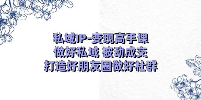 私域IP-变现高手课：做好私域 被动成交，打造好朋友圈做好社群（18节）-创盟网