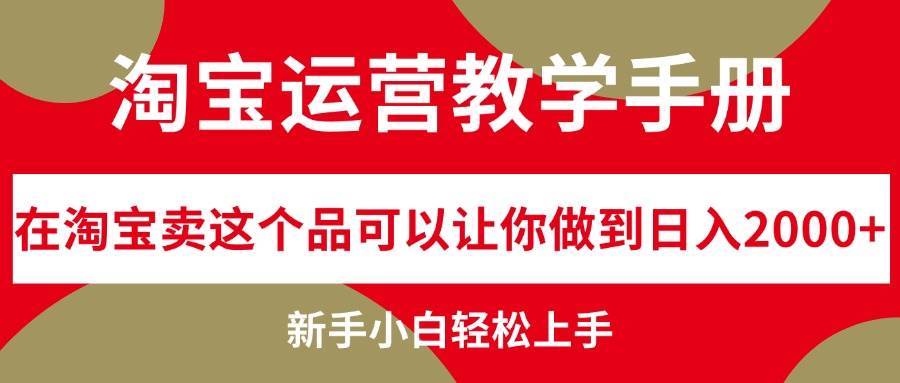 淘宝运营教学手册，在淘宝卖这个品可以让你做到日入2000+，新手小白轻…-创盟网