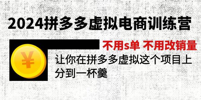 2024拼多多虚拟电商训练营 不s单 不改销量  做虚拟项目分一杯羹(更新10节)-创盟网