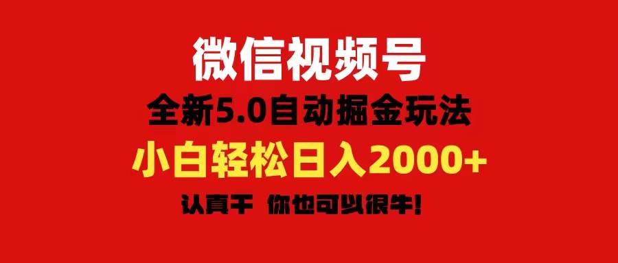 微信视频号变现，5.0全新自动掘金玩法，日入利润2000+有手就行-创盟网