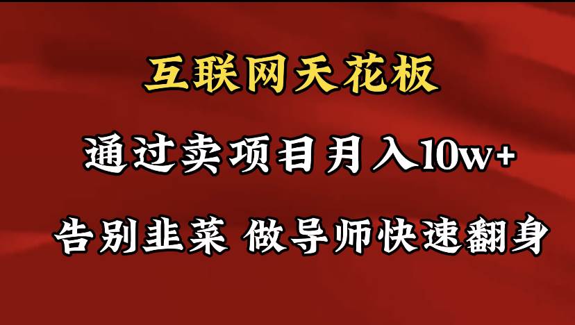 导师训练营互联网的天花板，让你告别韭菜，通过卖项目月入10w+，一定要…-创盟网