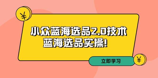 拼多多培训第33期：小众蓝海选品2.0技术-蓝海选品实操！-创盟网