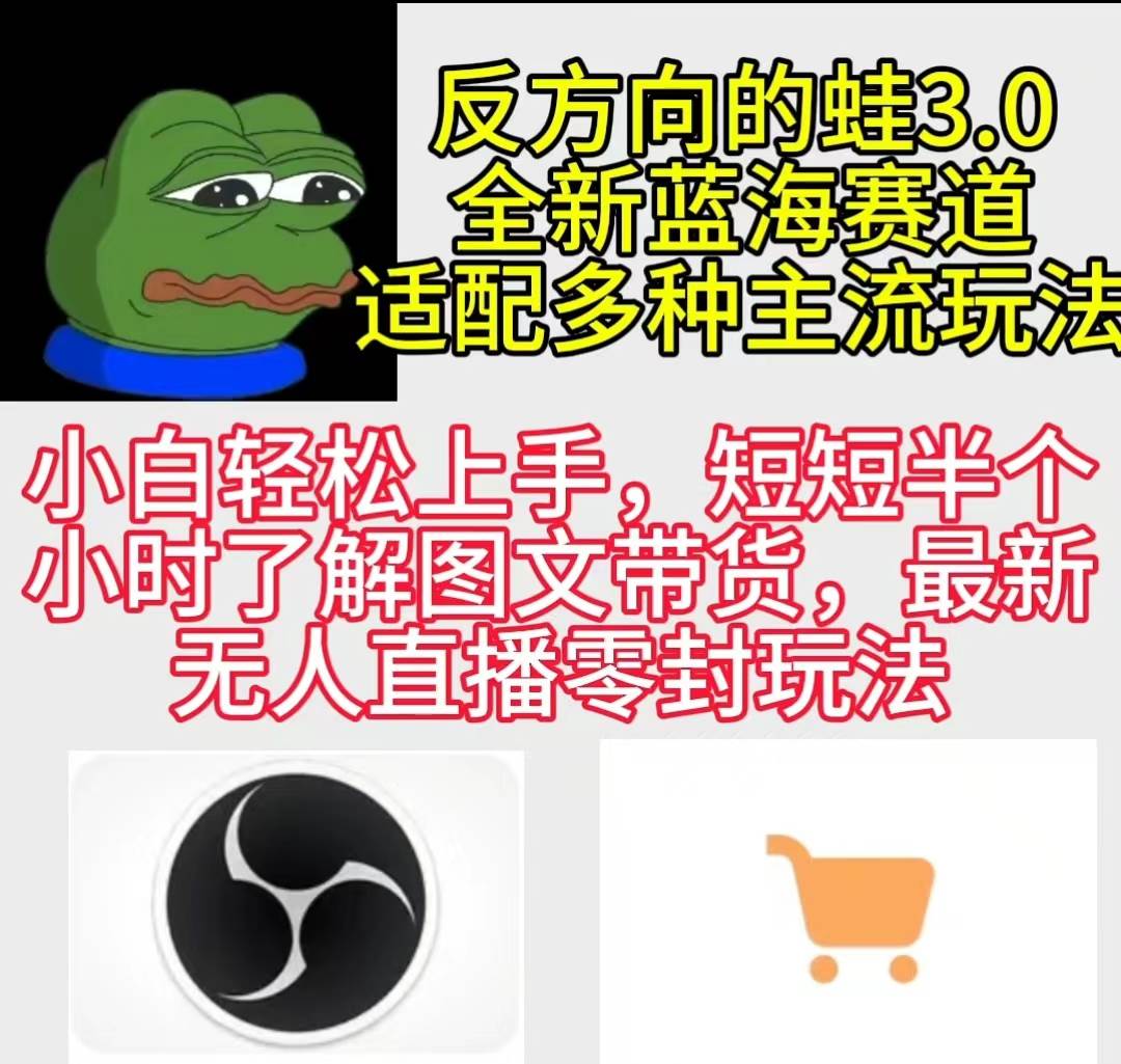 反方向的蛙3.0，图文最新玩法，变现多元化，新蓝海项目，小白轻松上手-创盟网