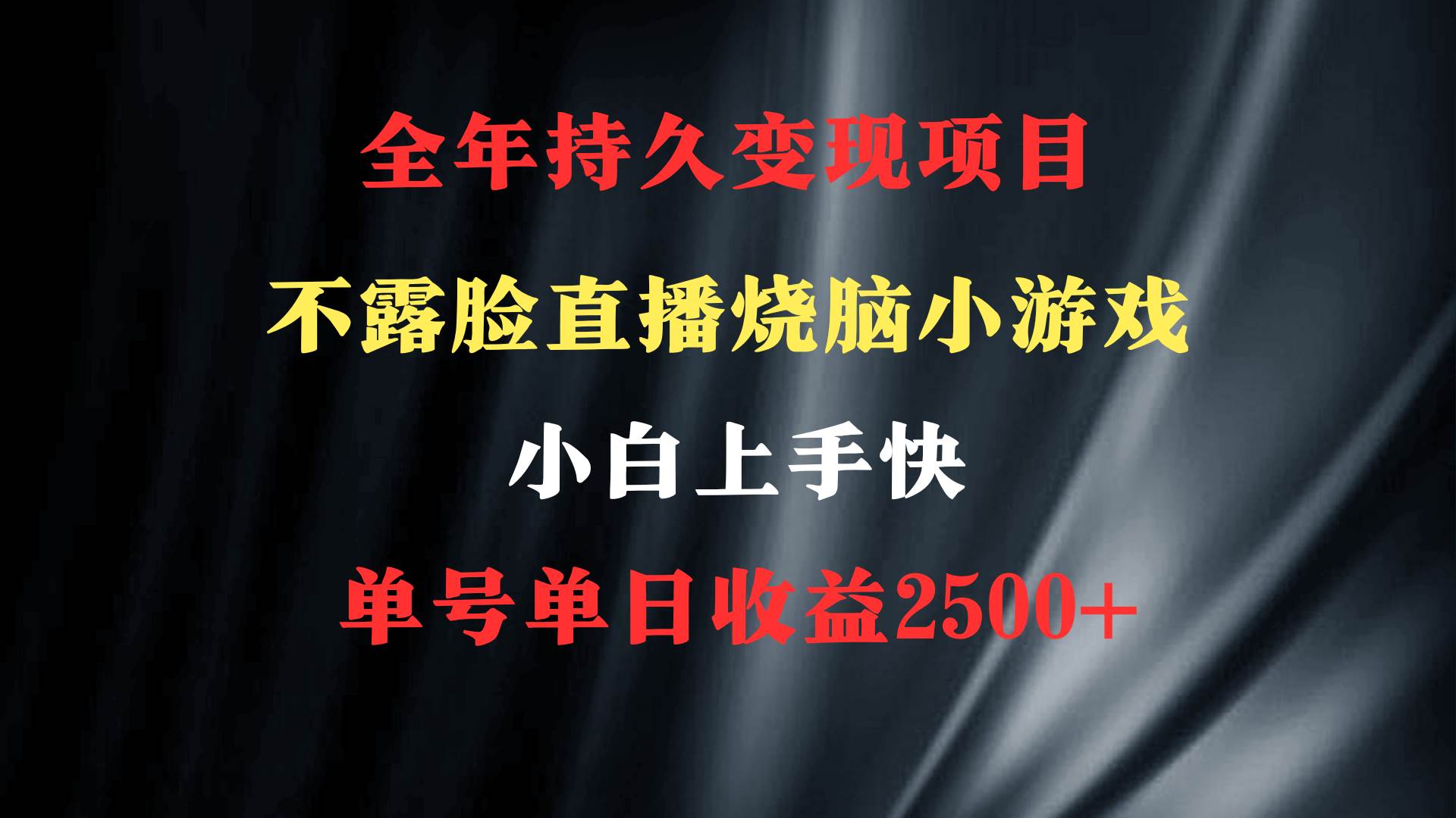 2024年 最优项目，烧脑小游戏不露脸直播  小白上手快 无门槛 一天收益2500+-创盟网