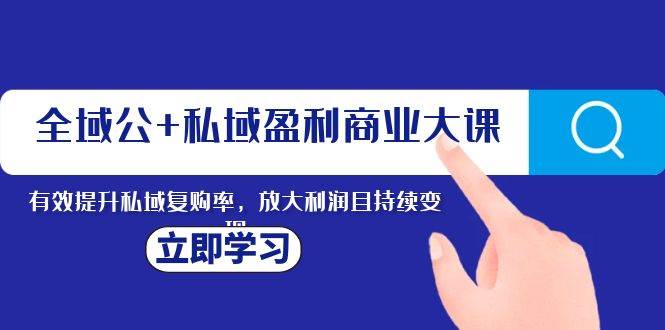 全域公+私域盈利商业大课，有效提升私域复购率，放大利润且持续变现-创盟网