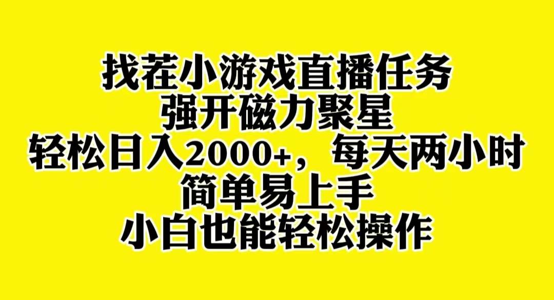 找茬小游戏直播，强开磁力聚星，轻松日入2000+，小白也能轻松上手-创盟网