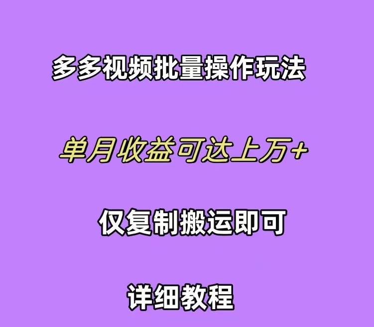 拼多多视频带货快速过爆款选品教程 每天轻轻松松赚取三位数佣金 小白必…-创盟网