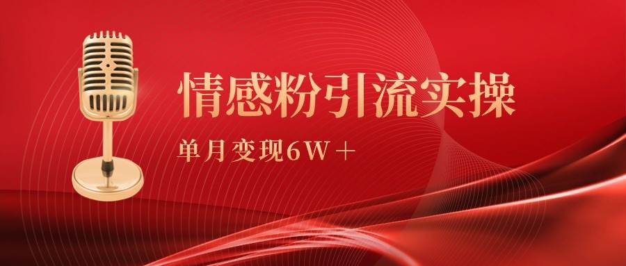 单月变现6w+，情感粉引流变现实操课-创盟网