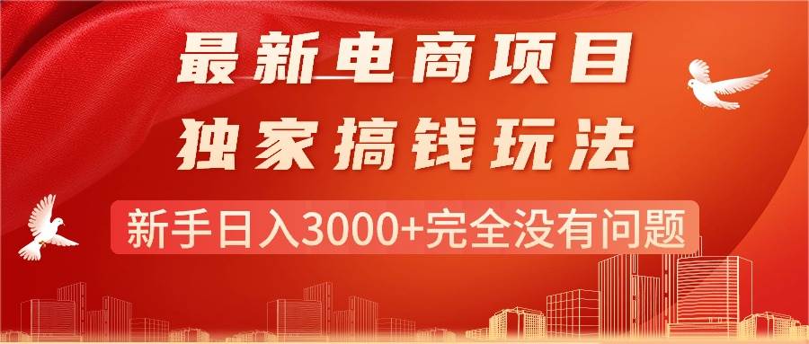 最新电商项目-搞钱玩法，新手日入3000+完全没有问题-创盟网