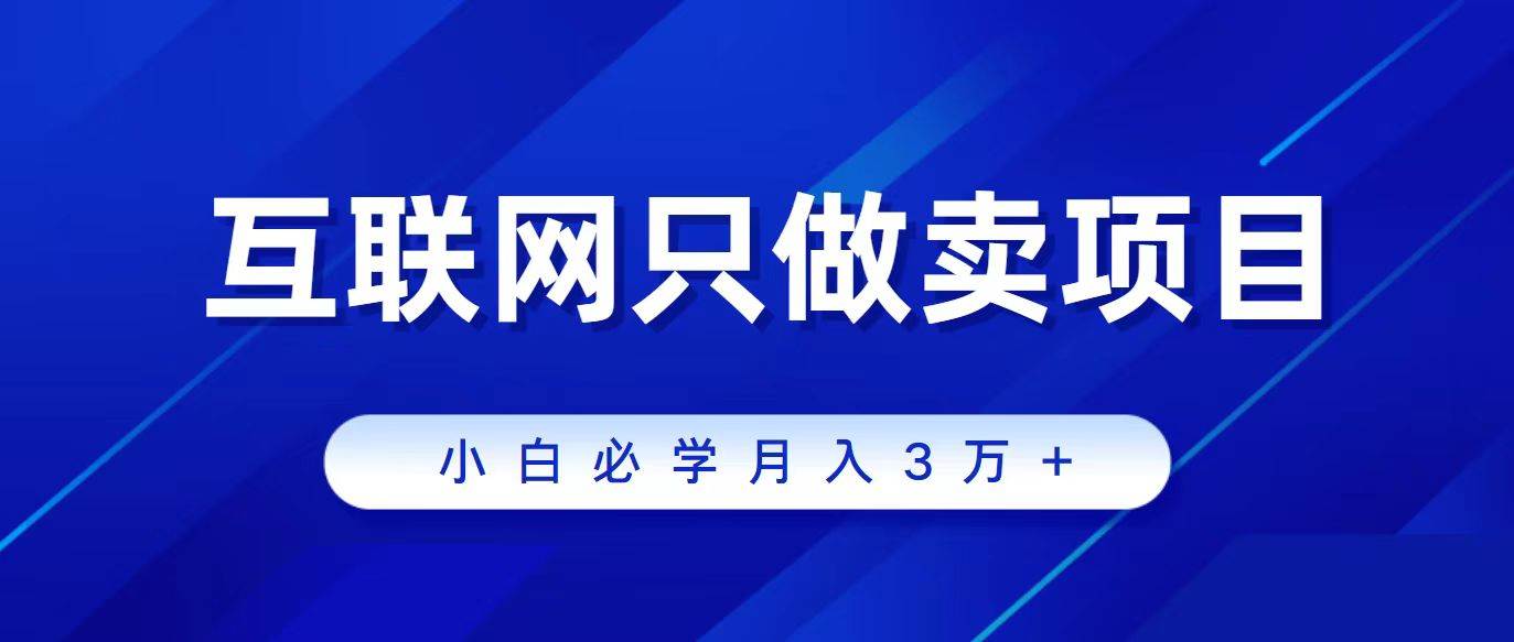 互联网的尽头就是卖项目，被割过韭菜的兄弟们必看！轻松月入三万以上！-创盟网