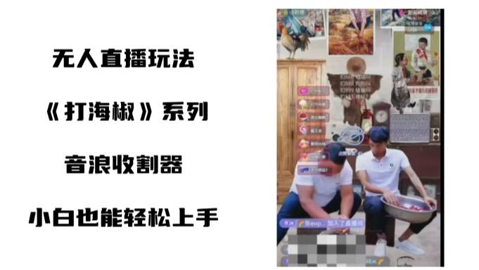 打海椒无人直播整蛊项目，小白轻松上手撸音浪收割器（教程+工具+素材）-创盟网