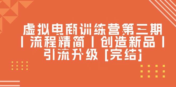 虚拟电商训练营第三期丨流程精简丨创造新品丨引流升级 [完结]-创盟网