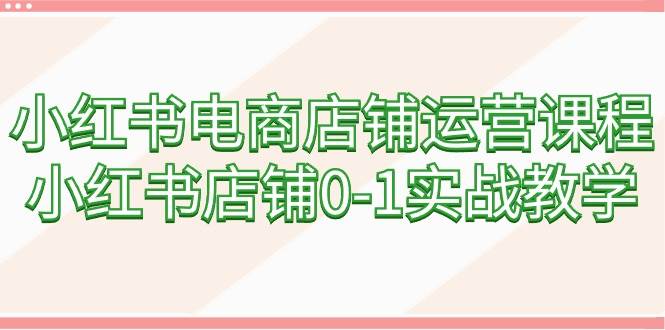 小红书电商店铺运营课程，小红书店铺0-1实战教学（60节课）-创盟网