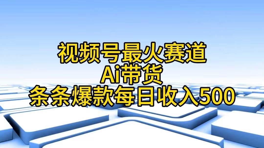 视频号最火赛道——Ai带货条条爆款每日收入500-创盟网