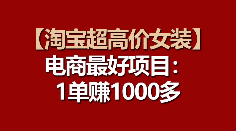 【淘宝超高价女装】电商最好项目：一单赚1000多-创盟网