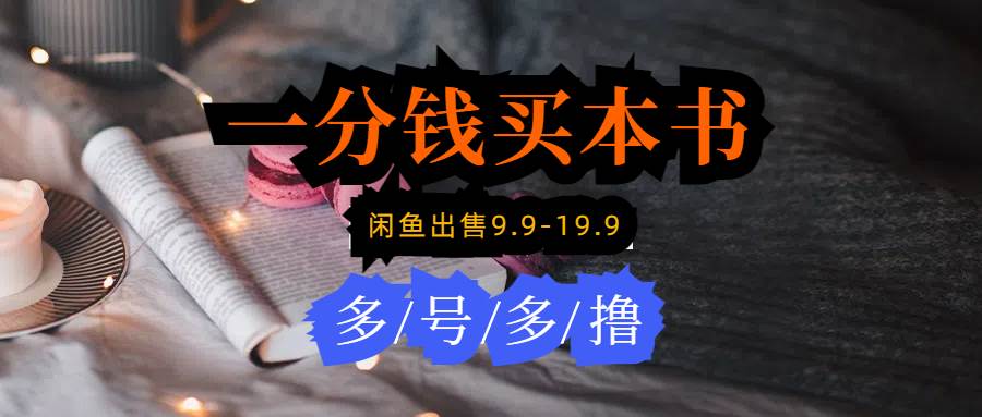 每天花1分钱买一本书，闲鱼出售9.9-19.9不等，多账号多撸 新手小白均可操作-创盟网