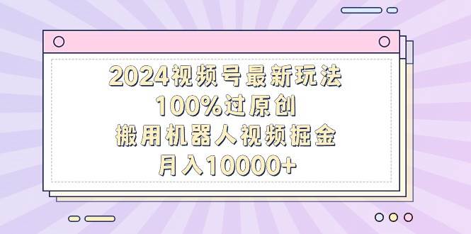 2024视频号最新玩法，100%过原创，搬用机器人视频掘金，月入10000+-创盟网