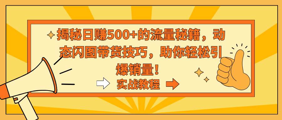 揭秘日赚500+的流量秘籍，动态闪图带货技巧，助你轻松引爆销量！-创盟网