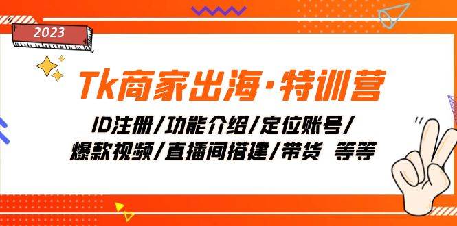 Tk商家出海·特训营：ID注册/功能介绍/定位账号/爆款视频/直播间搭建/带货-创盟网