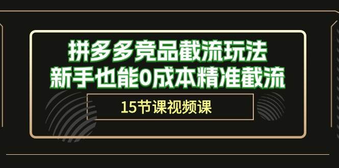 拼多多竞品截流玩法，新手也能0成本精准截流（15节课）-创盟网