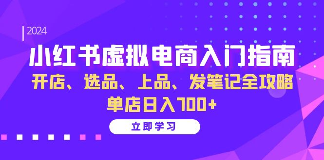 小红书虚拟电商入门指南：开店、选品、上品、发笔记全攻略 单店日入700+-创盟网