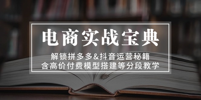 电商实战宝典 解锁拼多多&抖音运营秘籍 含高价付费模型搭建等分段教学-创盟网