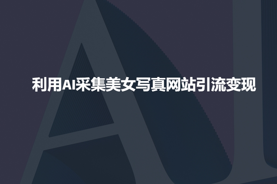 利用AI采集美女写真网站引流变现，引流嘎嘎的-创盟网