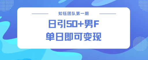 男粉引流新方法不违规，当日即可变现-创盟网