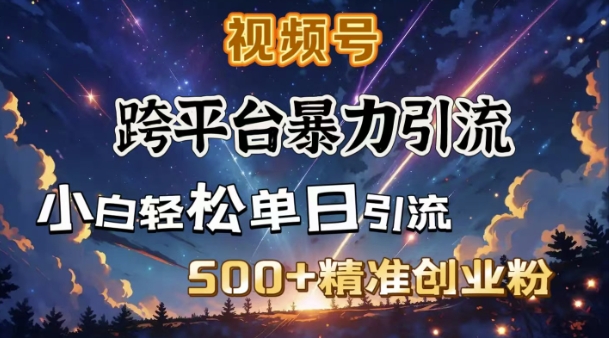 跨平台暴力引流，私域完美闭环，日引500+精准创业粉-创盟网