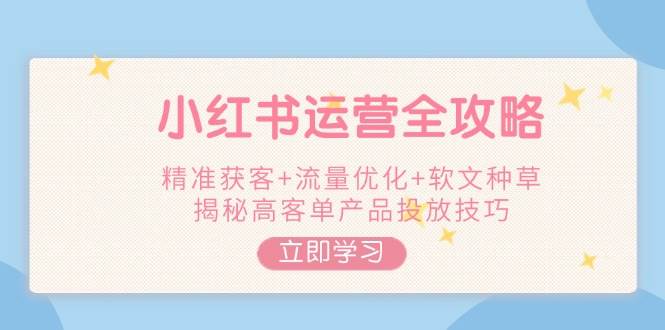 小红书运营全攻略，精准获客+流量优化+软文种草，揭秘高客单产品投放技巧-创盟网