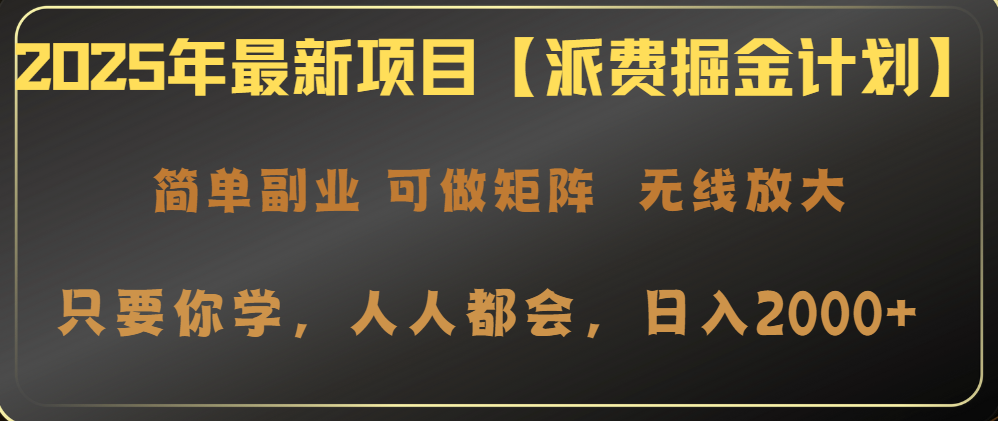 2025年最新项目【派费掘金计划】操作简单，日入2000+-创盟网