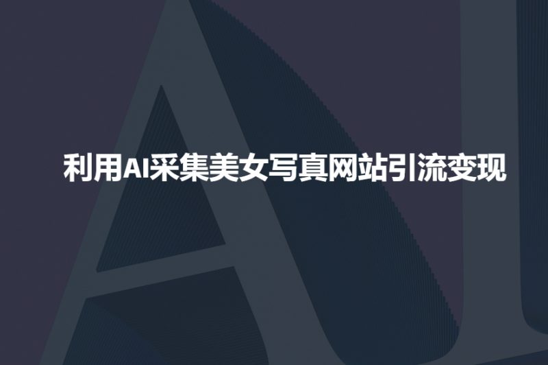 利用AI采集美女写真网站引流变现,引流嘎嘎的-创盟网