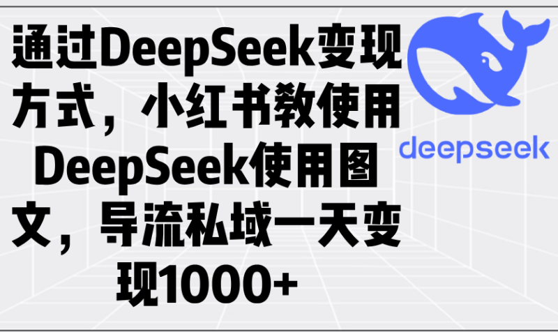 通过DeepSeek变现方式，小红书教使用DeepSeek图文，导流私域一天变现1000+-创盟网