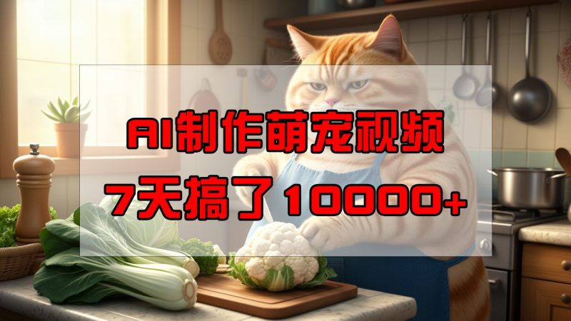 靠AI制作萌宠视频,7天搞了1万+,操作简单门槛低,有手机就行-创盟网